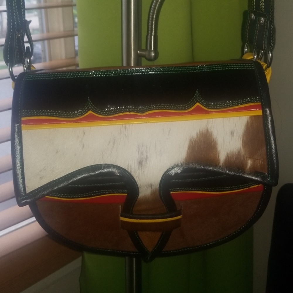 Vintage cowhide crossbody